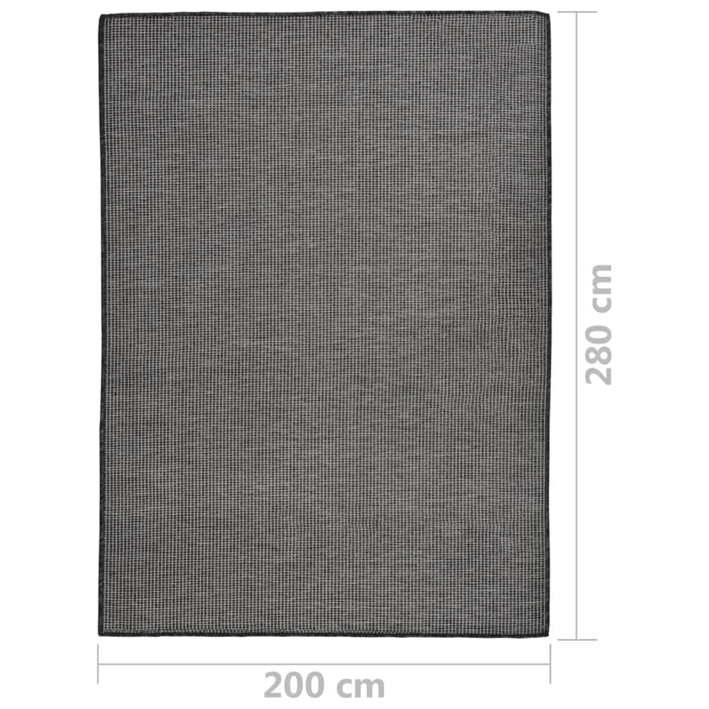 Buitenkleed platgeweven 200x280 cm grijs is nu te koop bij PeponiXL, paradijselijk wonen!