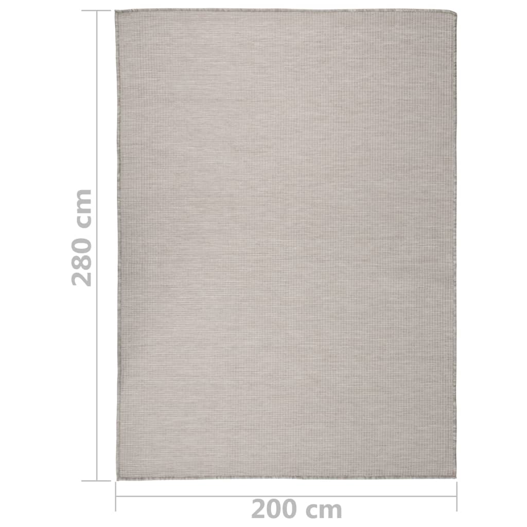 Buitenkleed platgeweven 200x280 cm lichtgrijs