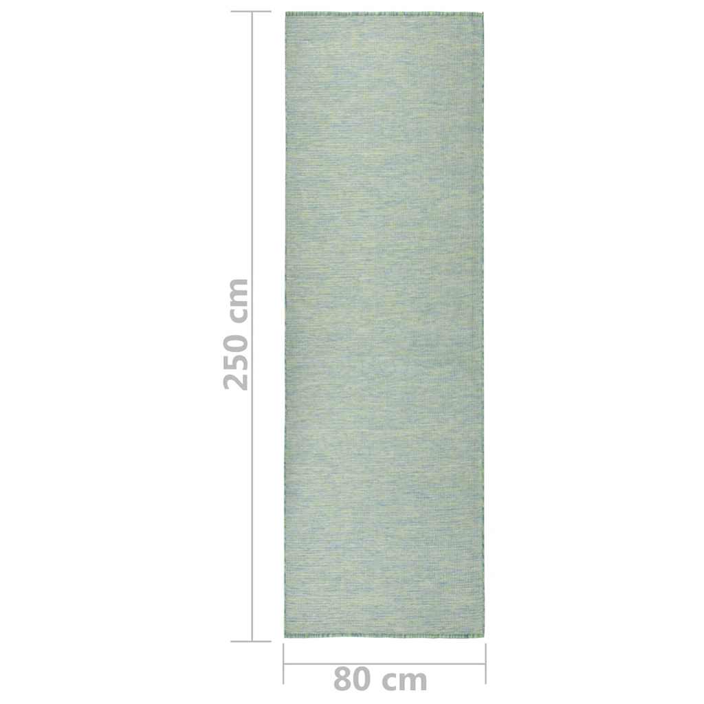 Buitenkleed platgeweven 80x250 cm turquoise is nu te koop bij PeponiXL, paradijselijk wonen!