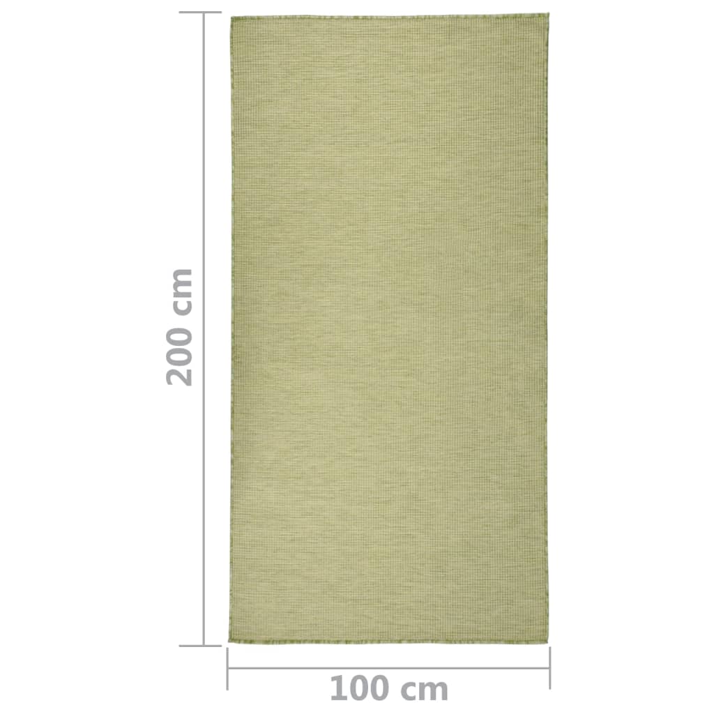Buitenkleed platgeweven 100x200 cm groen