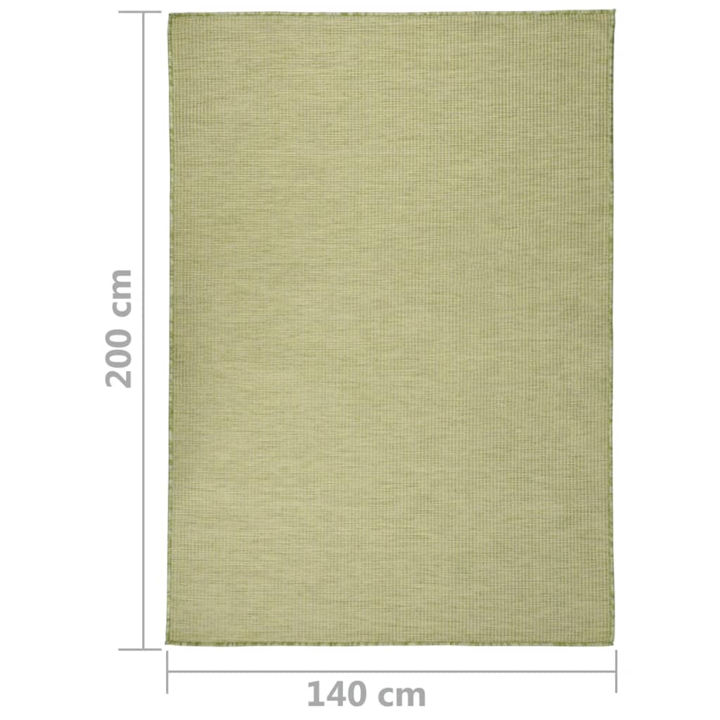 Buitenkleed platgeweven 140x200 cm groen