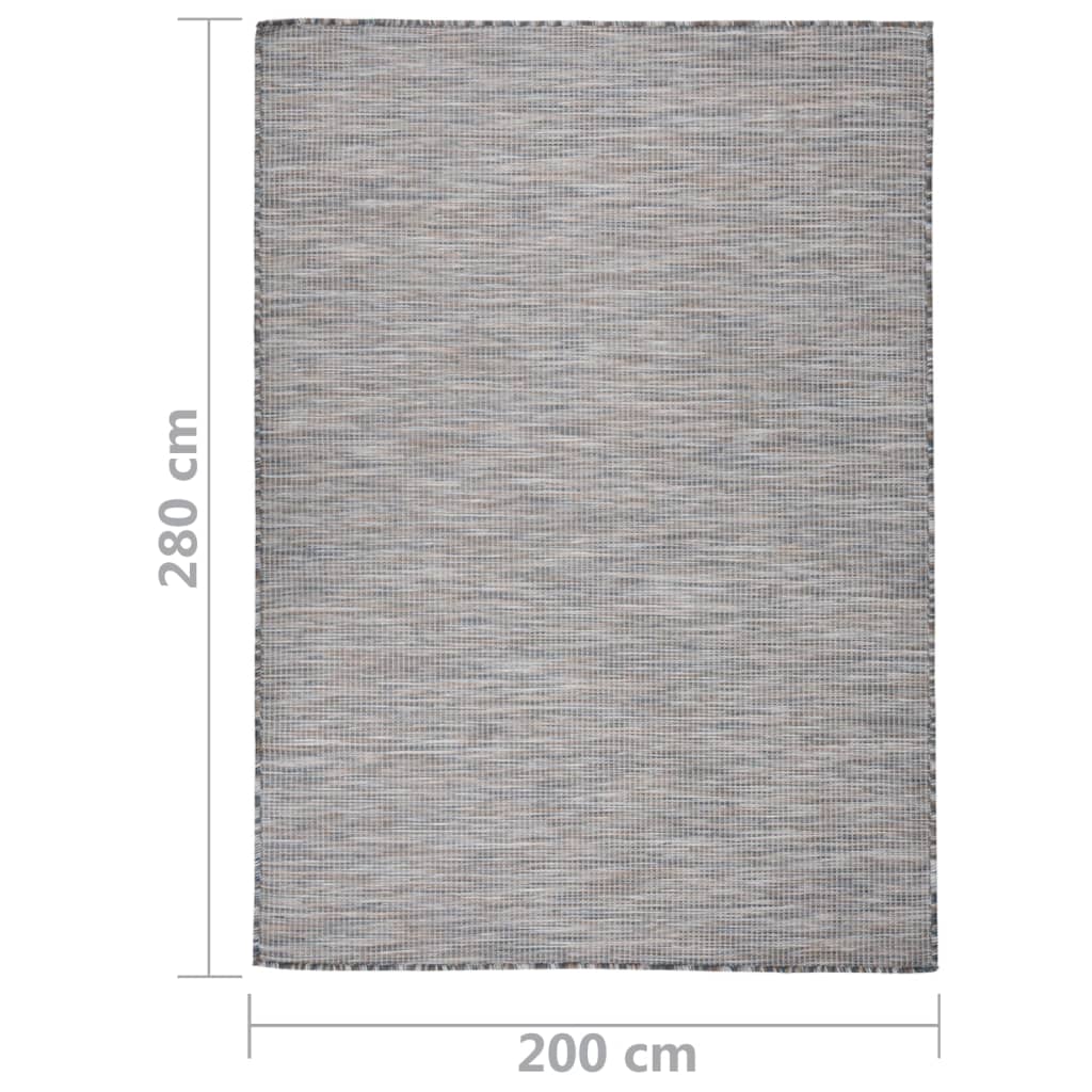 Buitenkleed platgeweven 200x280 cm bruin en blauw is nu te koop bij PeponiXL, paradijselijk wonen!