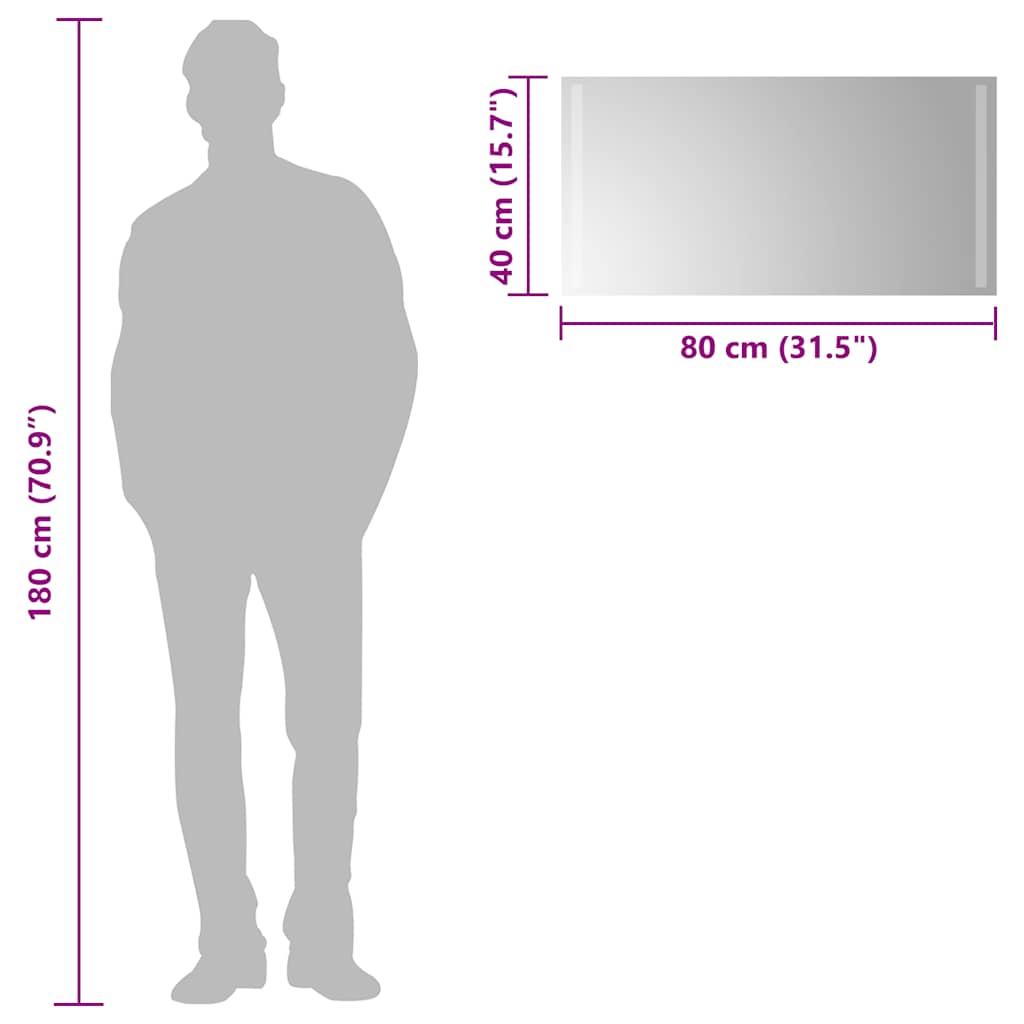 Badkamerspiegel LED 80x40 cm is nu te koop bij PeponiXL, paradijselijk wonen!