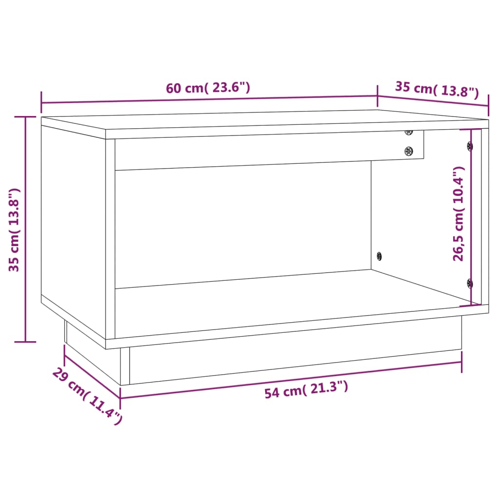Tv-meubel 60x35x35 cm massief grenenhout is nu te koop bij PeponiXL, paradijselijk wonen!