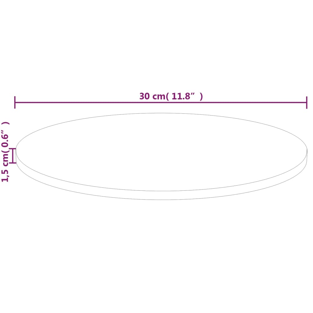 Tafelblad rond Ø30x1,5 cm onbehandeld massief eikenhout is nu te koop bij PeponiXL, paradijselijk wonen!