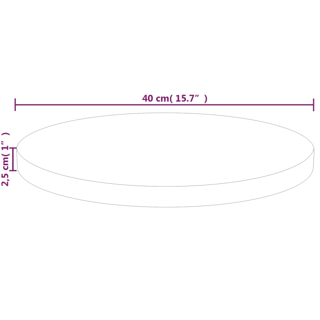 Tafelblad rond Ø40x2,5 cm onbehandeld massief eikenhout is nu te koop bij PeponiXL, paradijselijk wonen!