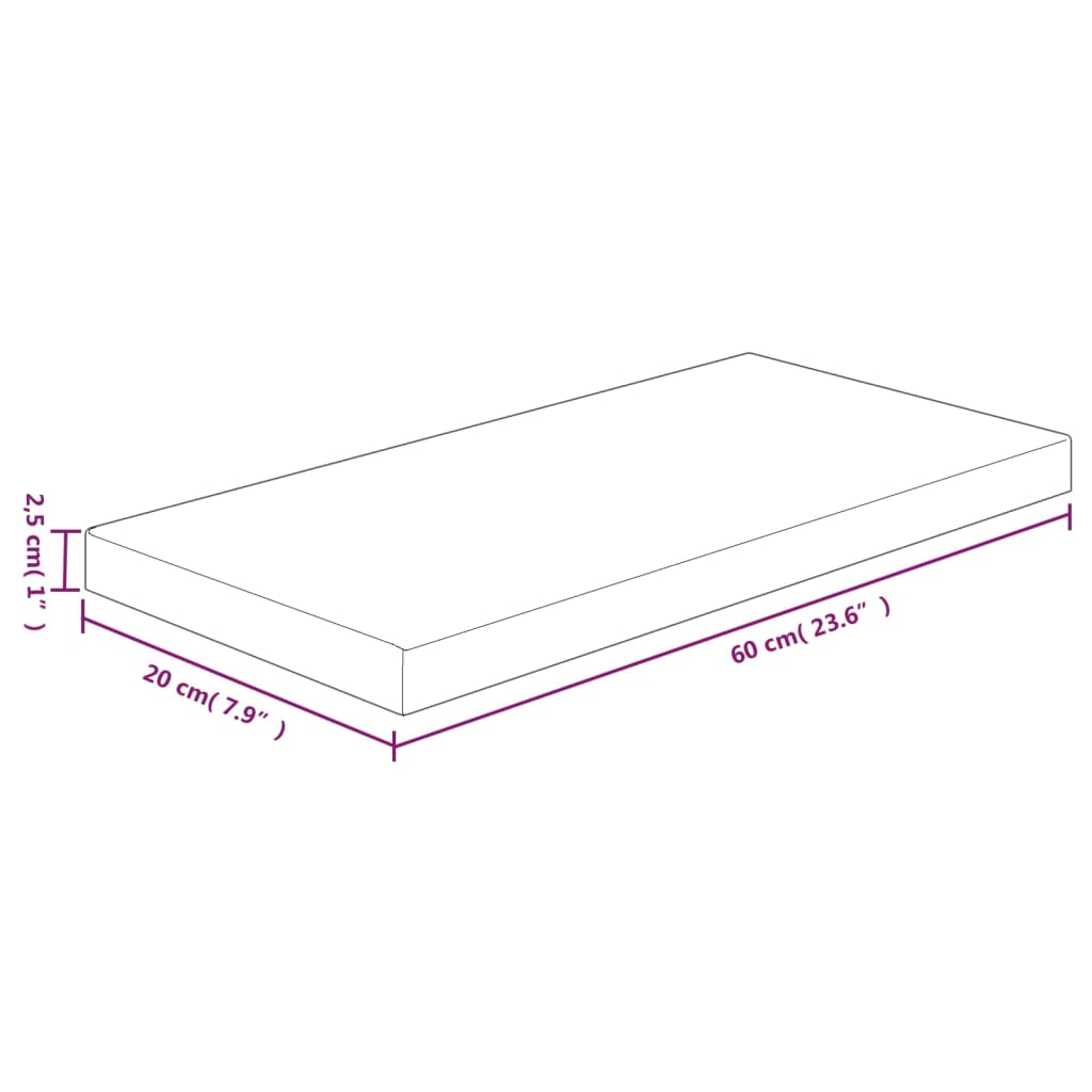 Plank 60x20x2,5 cm onbehandeld massief eikenhout is nu te koop bij PeponiXL, paradijselijk wonen!