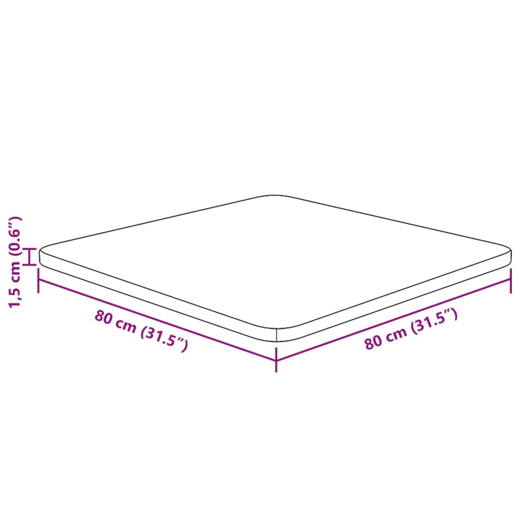 Tafelblad vierkant 80x80x1,5cm behandeld eiken donkerbruin is nu te koop bij PeponiXL, paradijselijk wonen!