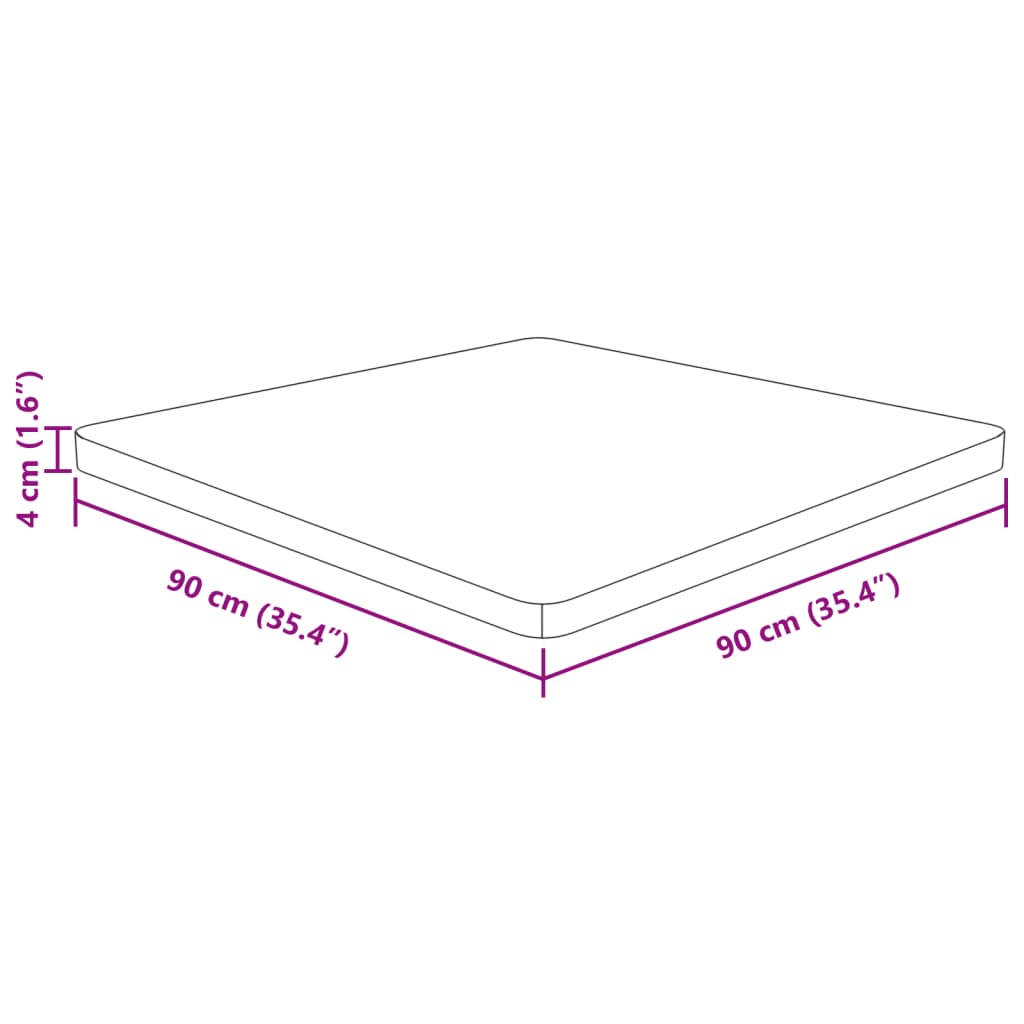 Tafelblad vierkant 90x90x4cm massief eikenhout lichtbruin is nu te koop bij PeponiXL, paradijselijk wonen!