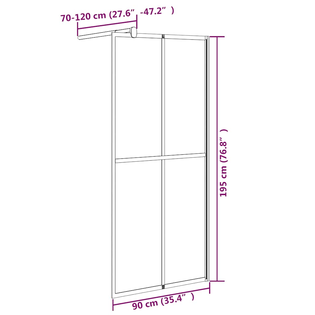 Inloopdouchescherm 90x195 cm donker gehard glas is nu te koop bij PeponiXL, paradijselijk wonen!