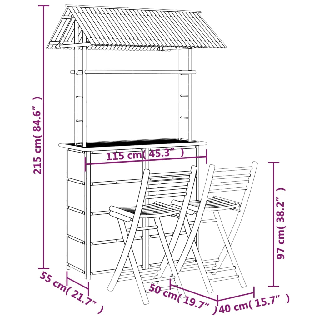 3-delige Barset bamboe is nu te koop bij PeponiXL, paradijselijk wonen!