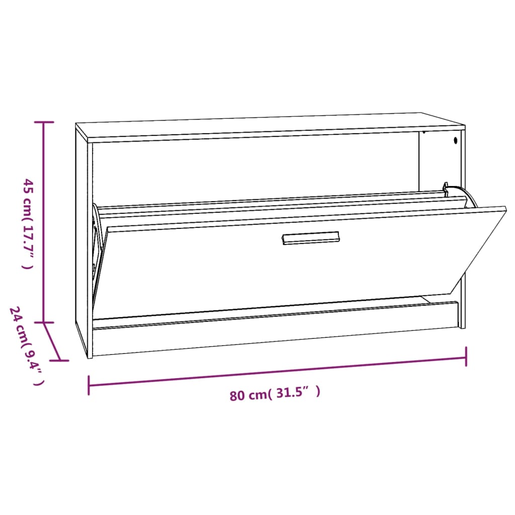 Schoenenbank Zwart 80x24x45 cm Bewerkt Hout is nu te koop bij PeponiXL, paradijselijk wonen!