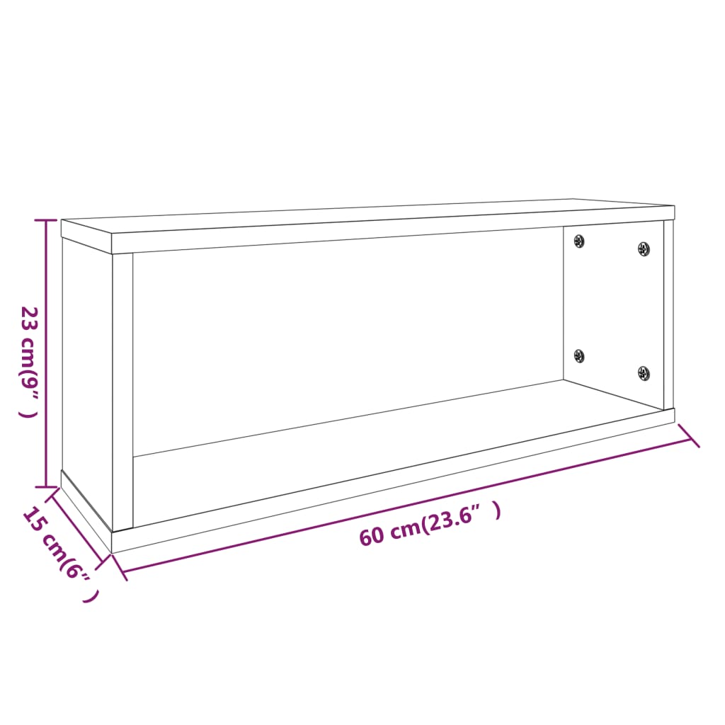 Wandschappen kubus 2 st 60x15x23 cm bewerkt hout gerookt eiken is nu te koop bij PeponiXL, paradijselijk wonen!
