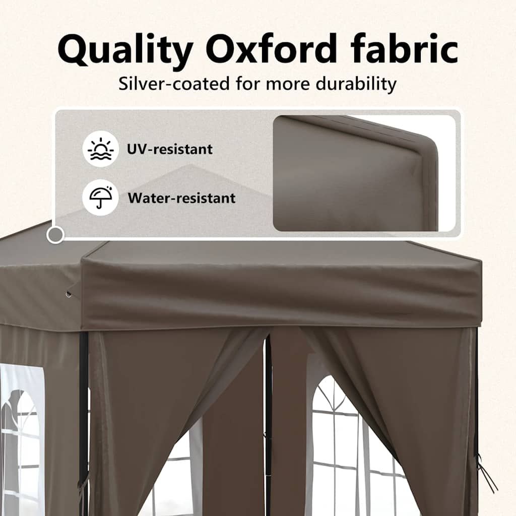Partytent inklapbaar met zijwanden 2x2 m taupe is nu te koop bij PeponiXL, paradijselijk wonen!