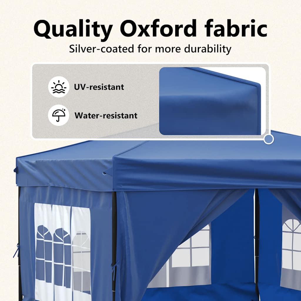 Partytent inklapbaar met zijwanden 3x3 m blauw is nu te koop bij PeponiXL, paradijselijk wonen!