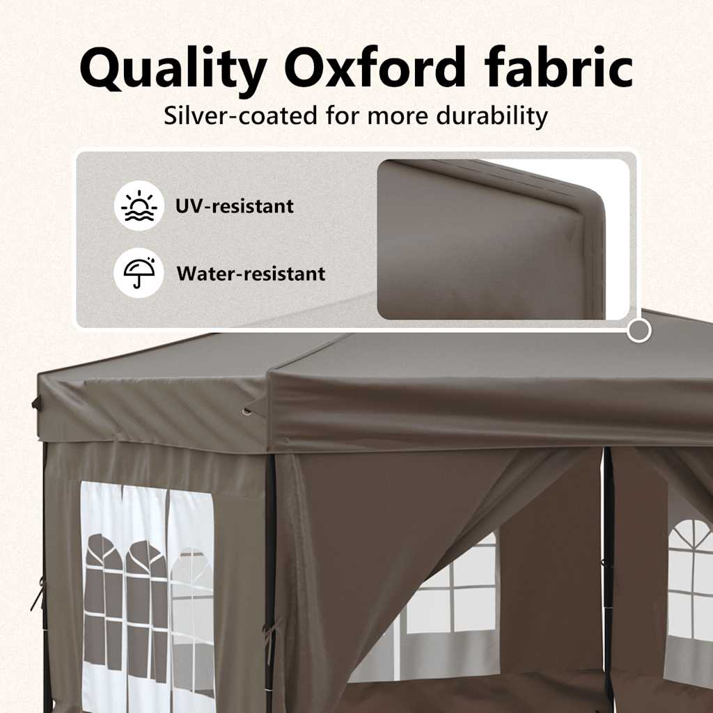 Partytent inklapbaar met zijwanden 3x3 m taupe is nu te koop bij PeponiXL, paradijselijk wonen!