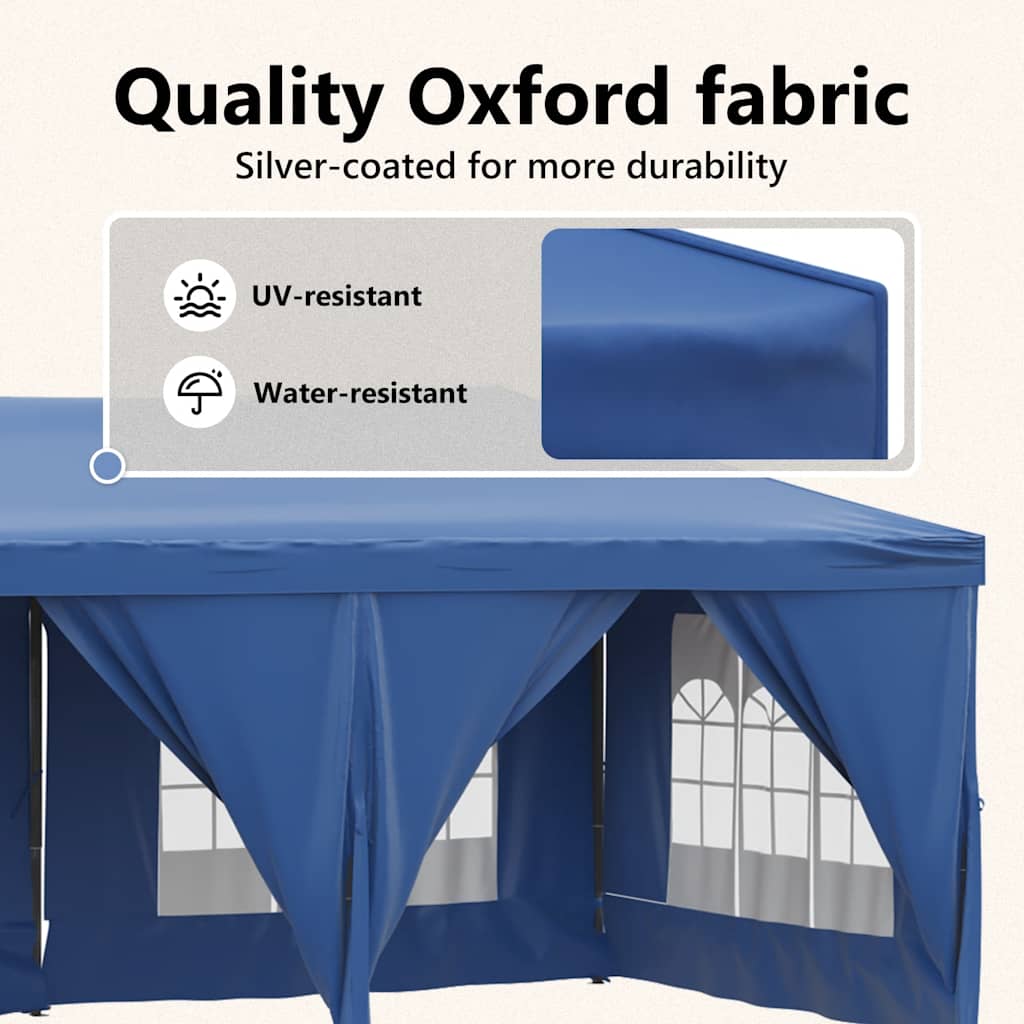 Partytent inklapbaar met zijwanden 3x6 m blauw is nu te koop bij PeponiXL, paradijselijk wonen!