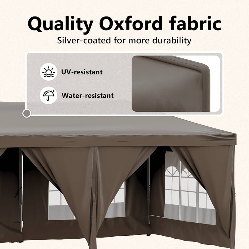 Partytent inklapbaar met zijwanden 3x6 m taupe is nu te koop bij PeponiXL, paradijselijk wonen!