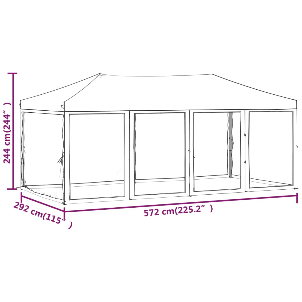 Partytent inklapbaar met zijwanden 3x6 m crèmekleurig is nu te koop bij PeponiXL, paradijselijk wonen!