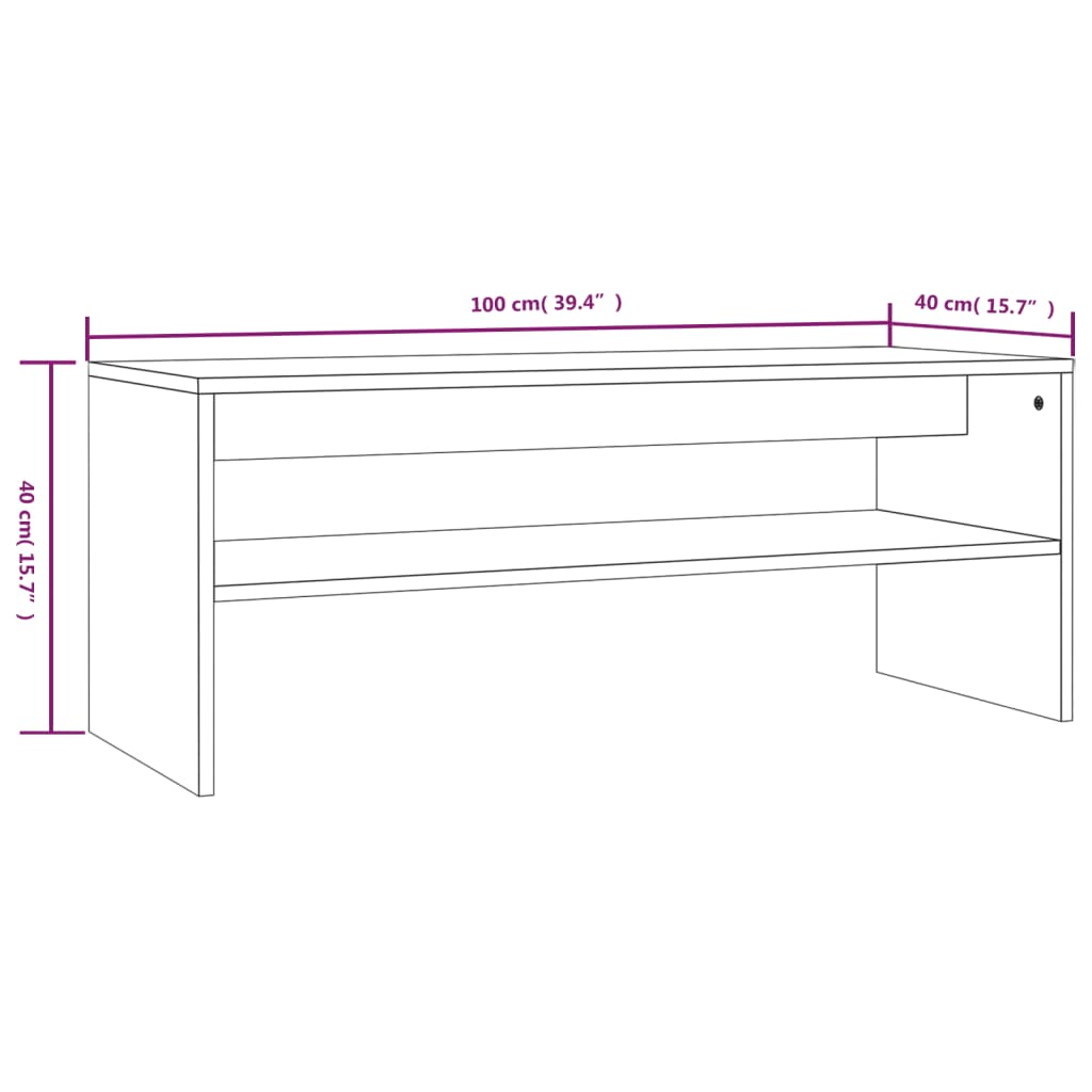 Salontafel 100x40x40 cm bewerkt hout gerookt eikenkleurig is nu te koop bij PeponiXL, paradijselijk wonen!