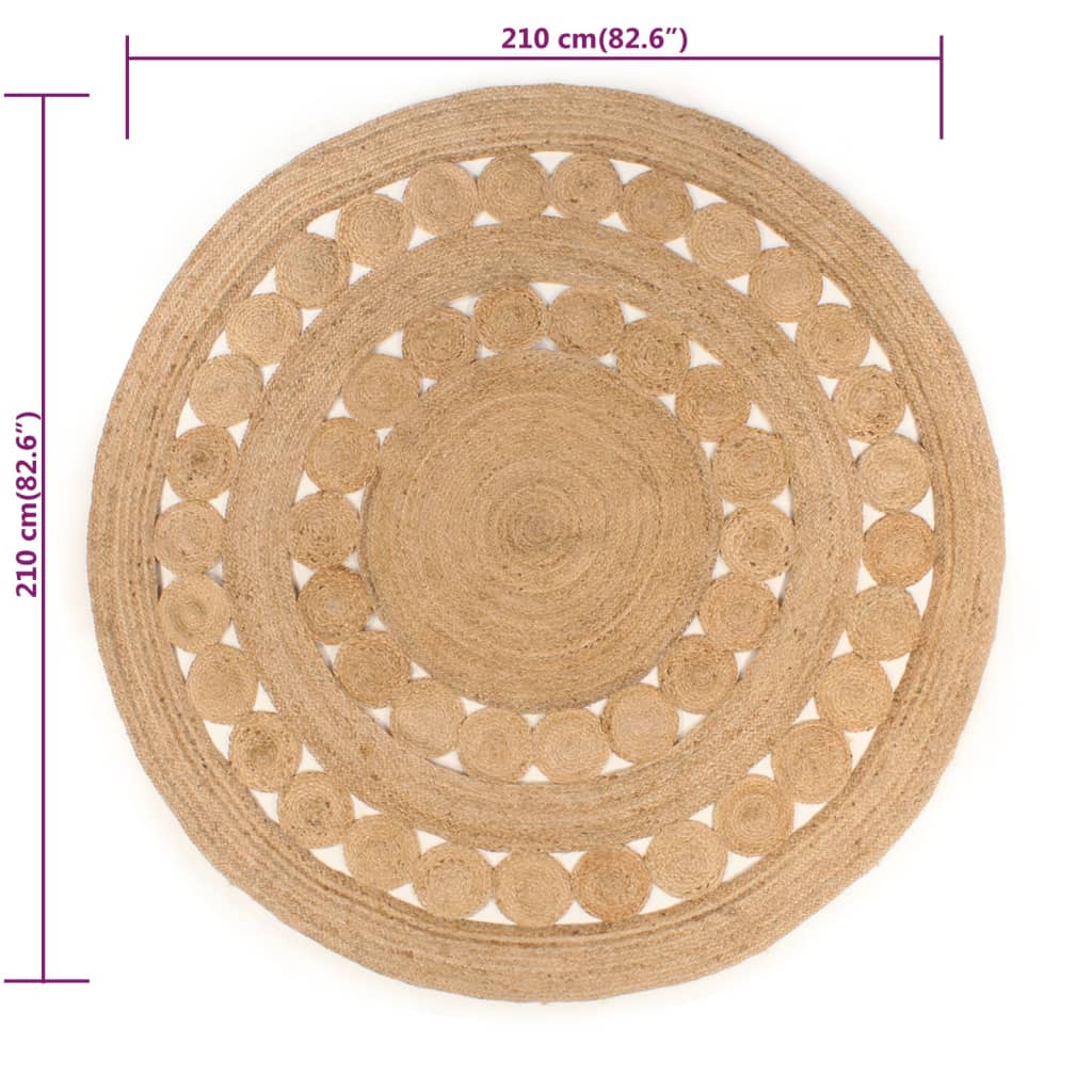 Tapijt met ontwerp rond 210 cm gevlochten jute is nu te koop bij PeponiXL, paradijselijk wonen!