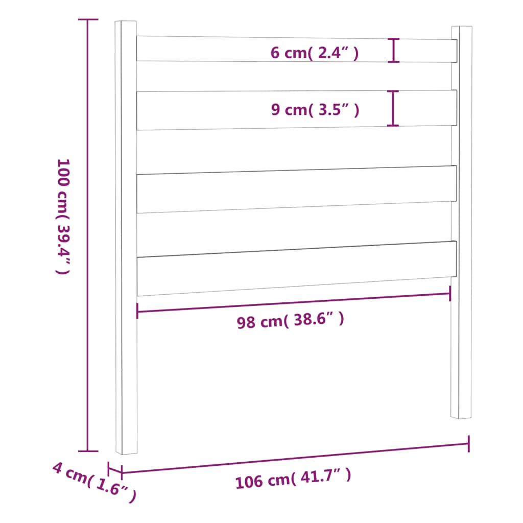 Hoofdbord 106x4x100 cm massief grenenhout honingbruin is nu te koop bij PeponiXL, paradijselijk wonen!