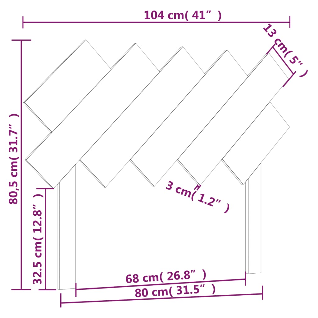 Hoofdbord 104x3x80,5 cm massief grenenhout honingbruin is nu te koop bij PeponiXL, paradijselijk wonen!