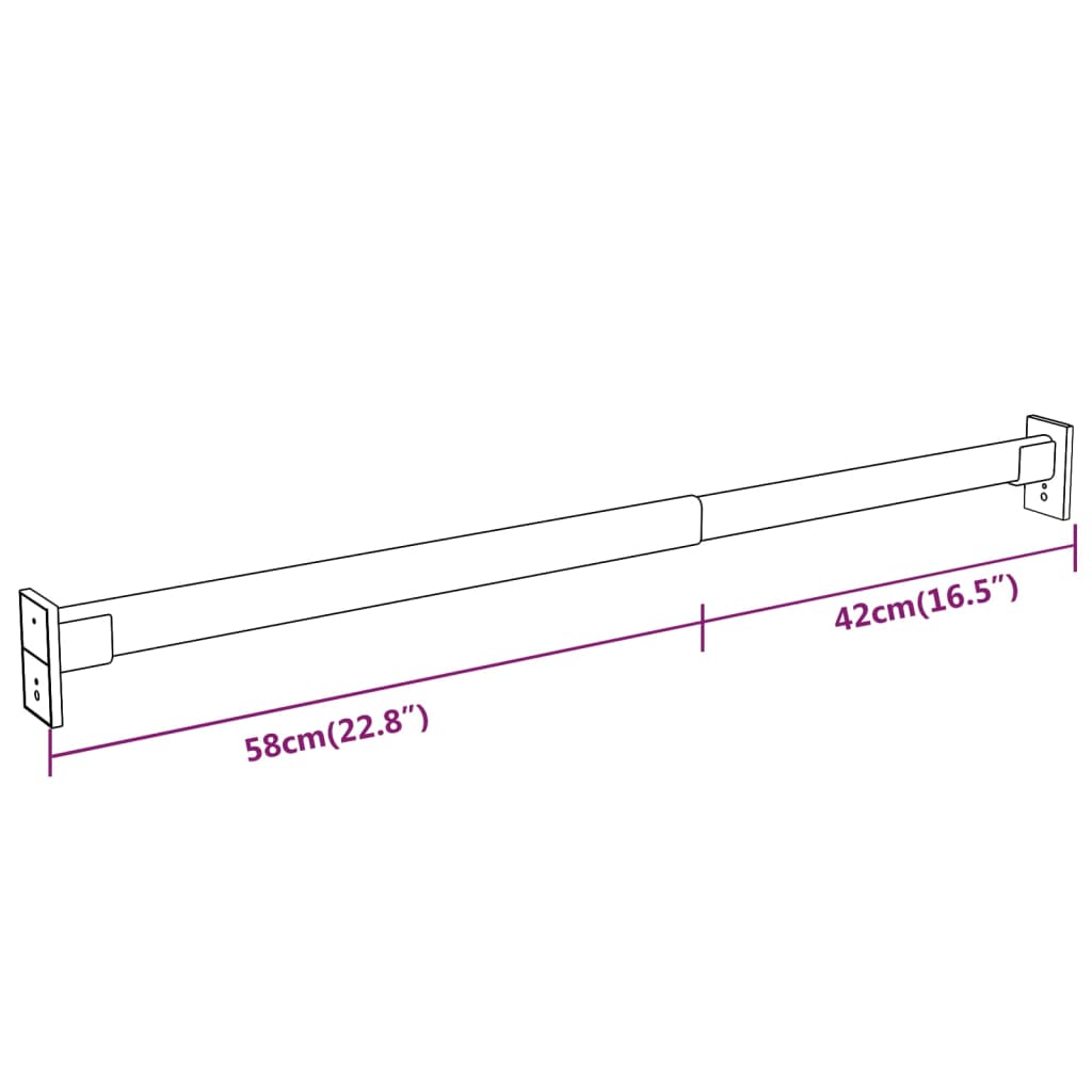 Kledingroedes 2 st telescopisch 58-100 cm zilverkleurig is nu te koop bij PeponiXL, paradijselijk wonen!