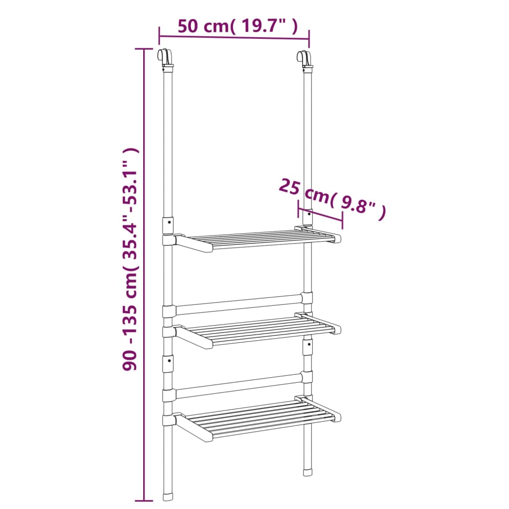 Droogrek 3-laags hangend aluminium is nu te koop bij PeponiXL, paradijselijk wonen!
