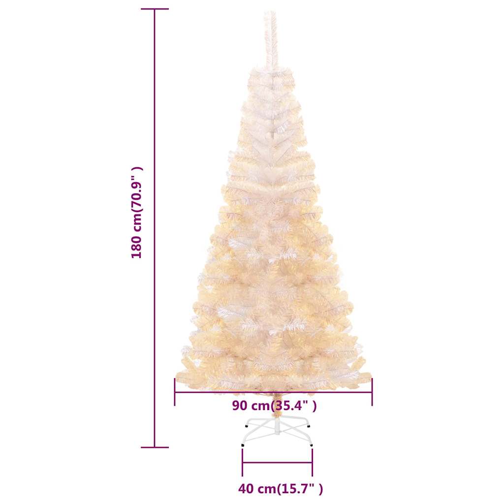 Kunstkerstboom met iriserende uiteinden 180 cm PVC wit is nu te koop bij PeponiXL, paradijselijk wonen!