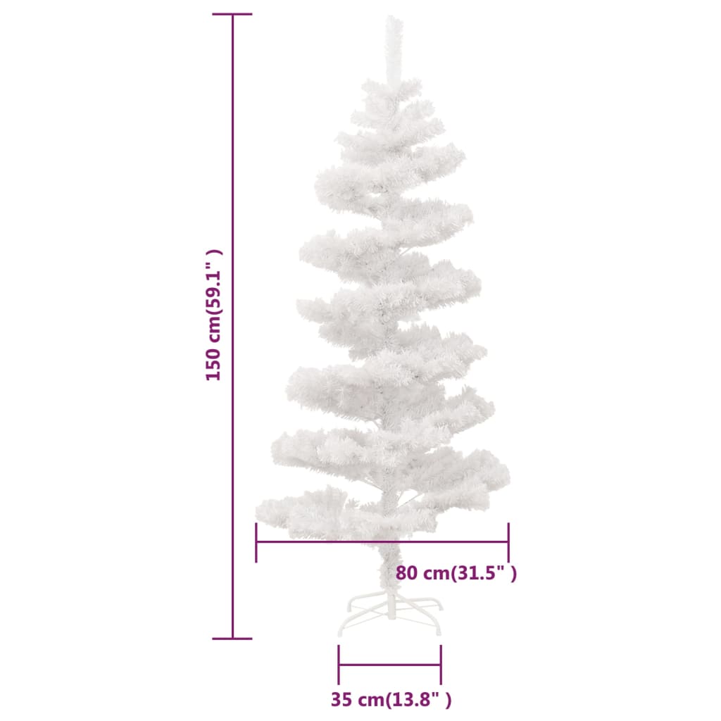 Kunstkerstboom met verlichting en standaard 150 cm PVC wit is nu te koop bij PeponiXL, paradijselijk wonen!