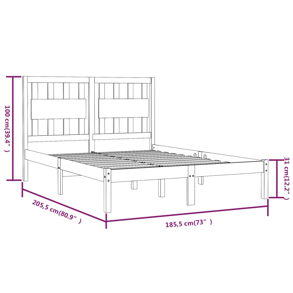 Bedframe massief grenenhout wit 180x200 cm is nu te koop bij PeponiXL, paradijselijk wonen!