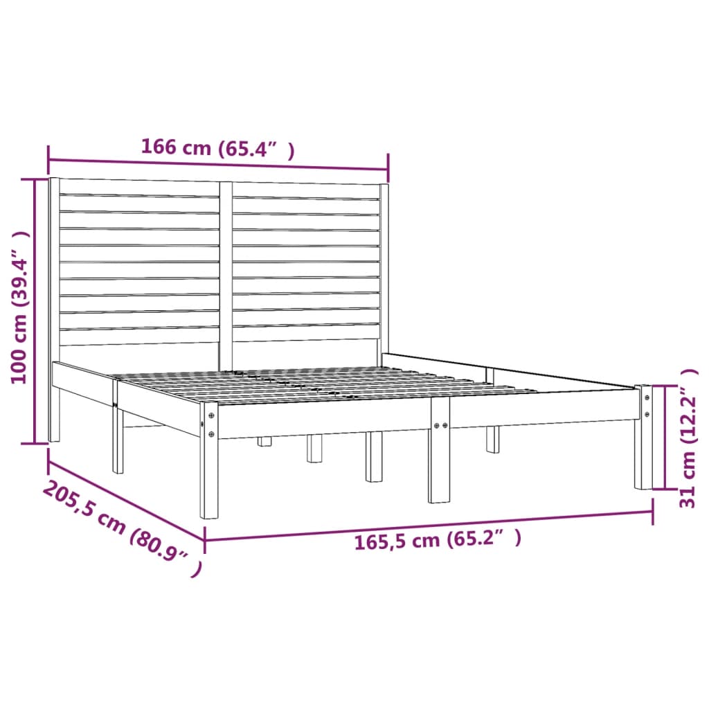 Bedframe massief hout 160x200 cm is nu te koop bij PeponiXL, paradijselijk wonen!