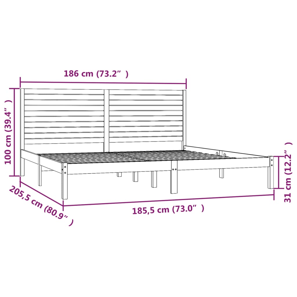 Bedframe massief hout wit 180x200 cm is nu te koop bij PeponiXL, paradijselijk wonen!