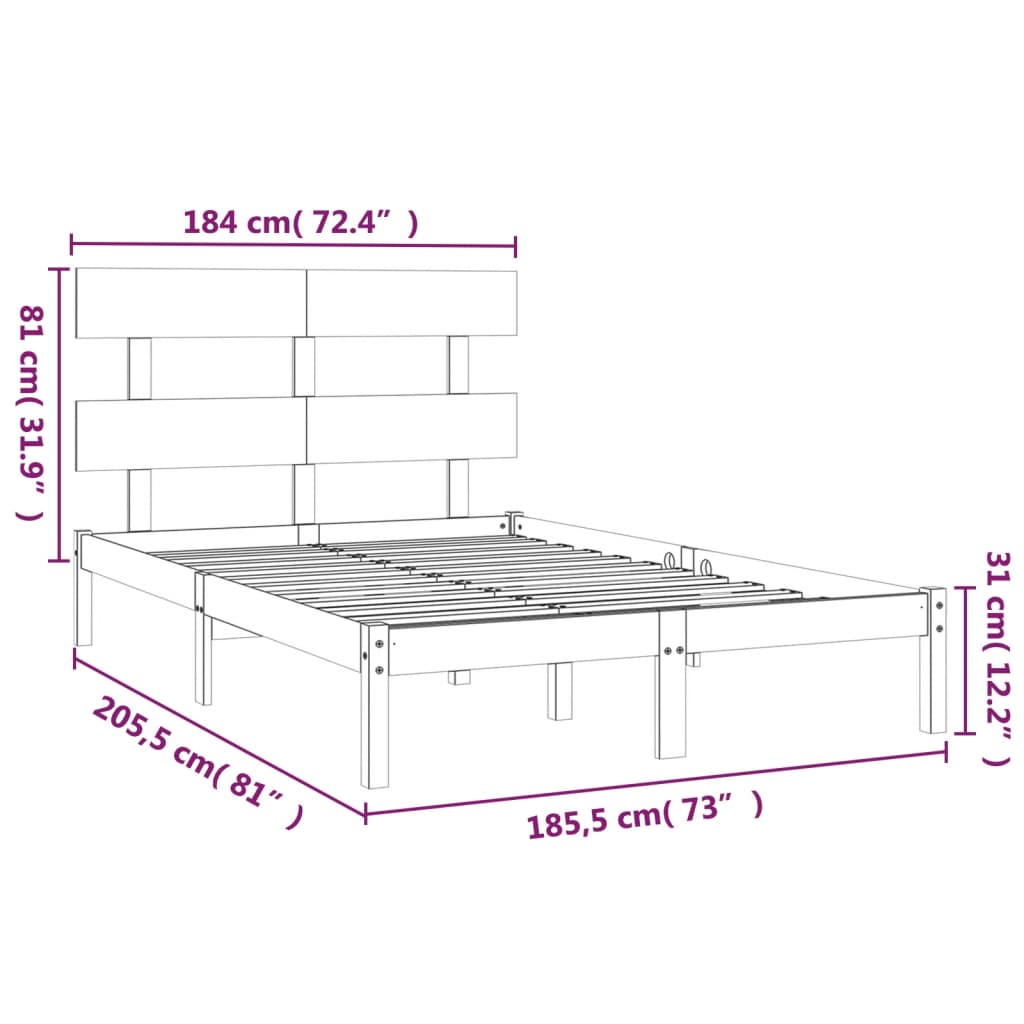 Bedframe massief hout wit 180x200 cm is nu te koop bij PeponiXL, paradijselijk wonen!