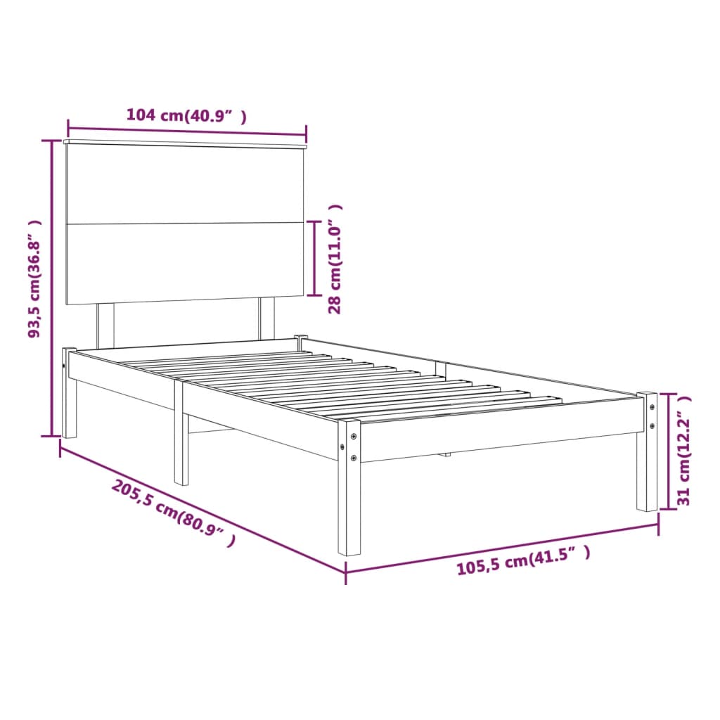 Bedframe zonder matras massief grenenhout wit 140x200 cm is nu te koop bij PeponiXL, paradijselijk wonen!