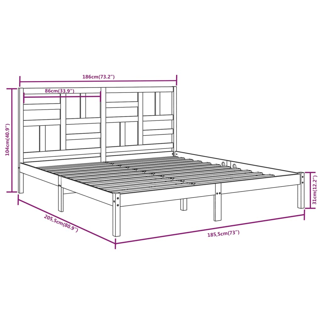 Bedframe massief hout wit 180x200 cm is nu te koop bij PeponiXL, paradijselijk wonen!