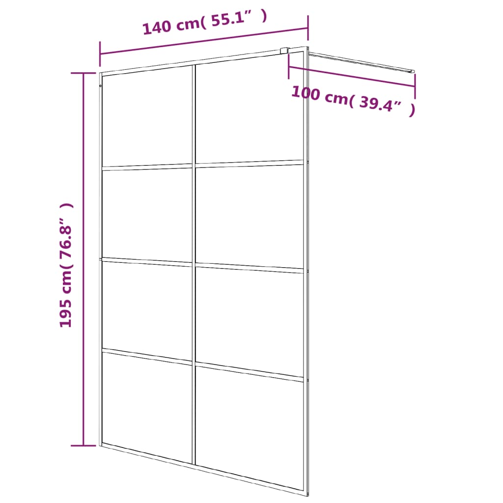 Inloopdouchewand 140x195 cm transparant ESG-glas zilverkleurig is nu te koop bij PeponiXL, paradijselijk wonen!