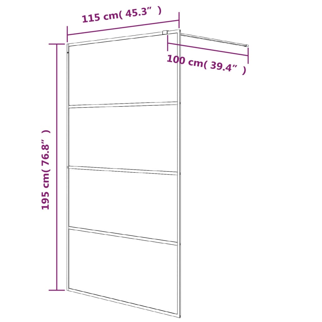 Inloopdouchewand 115x195 cm transparant ESG-glas wit is nu te koop bij PeponiXL, paradijselijk wonen!