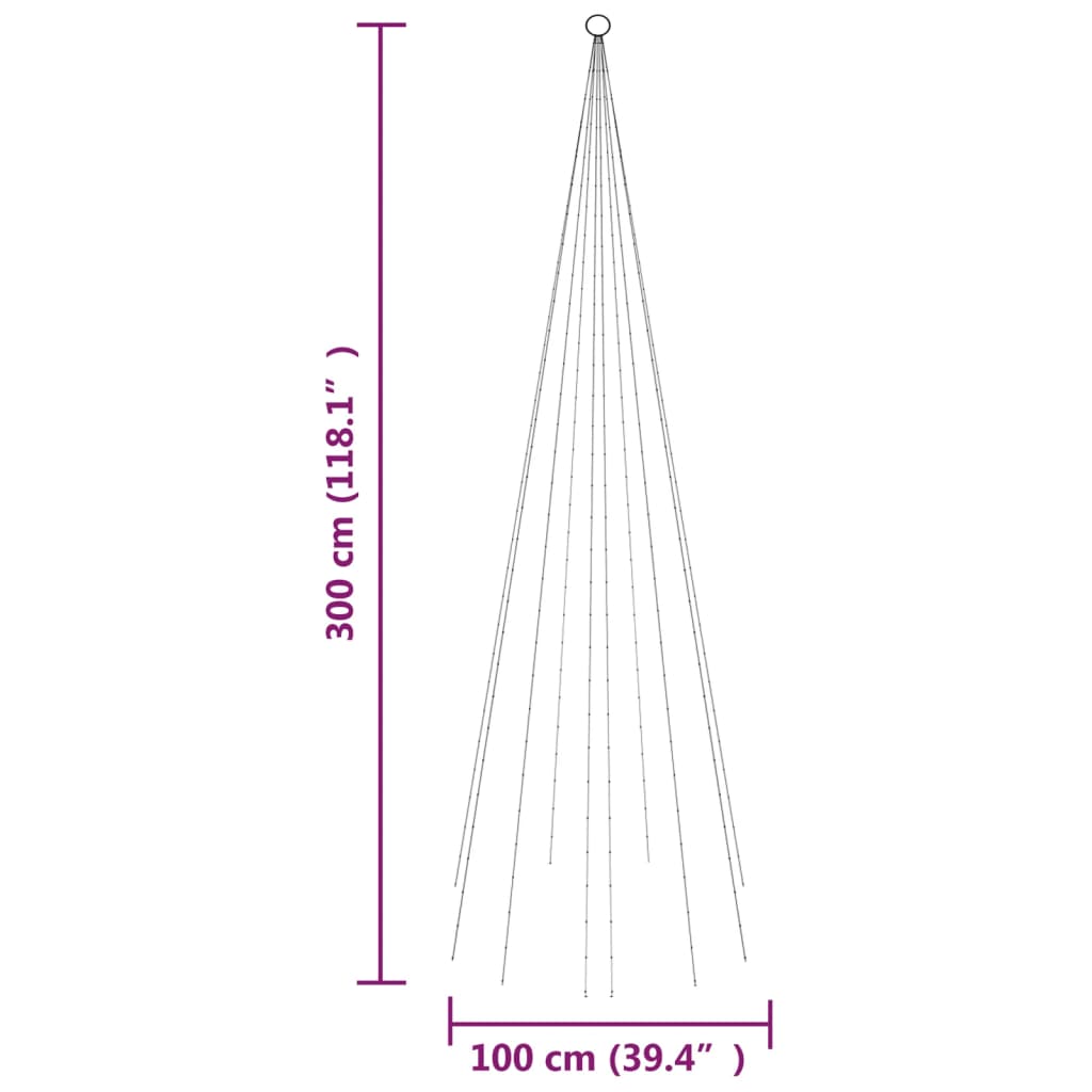 Vlaggenmast kerstboom 310 LED's blauw 300 cm is nu te koop bij PeponiXL, paradijselijk wonen!
