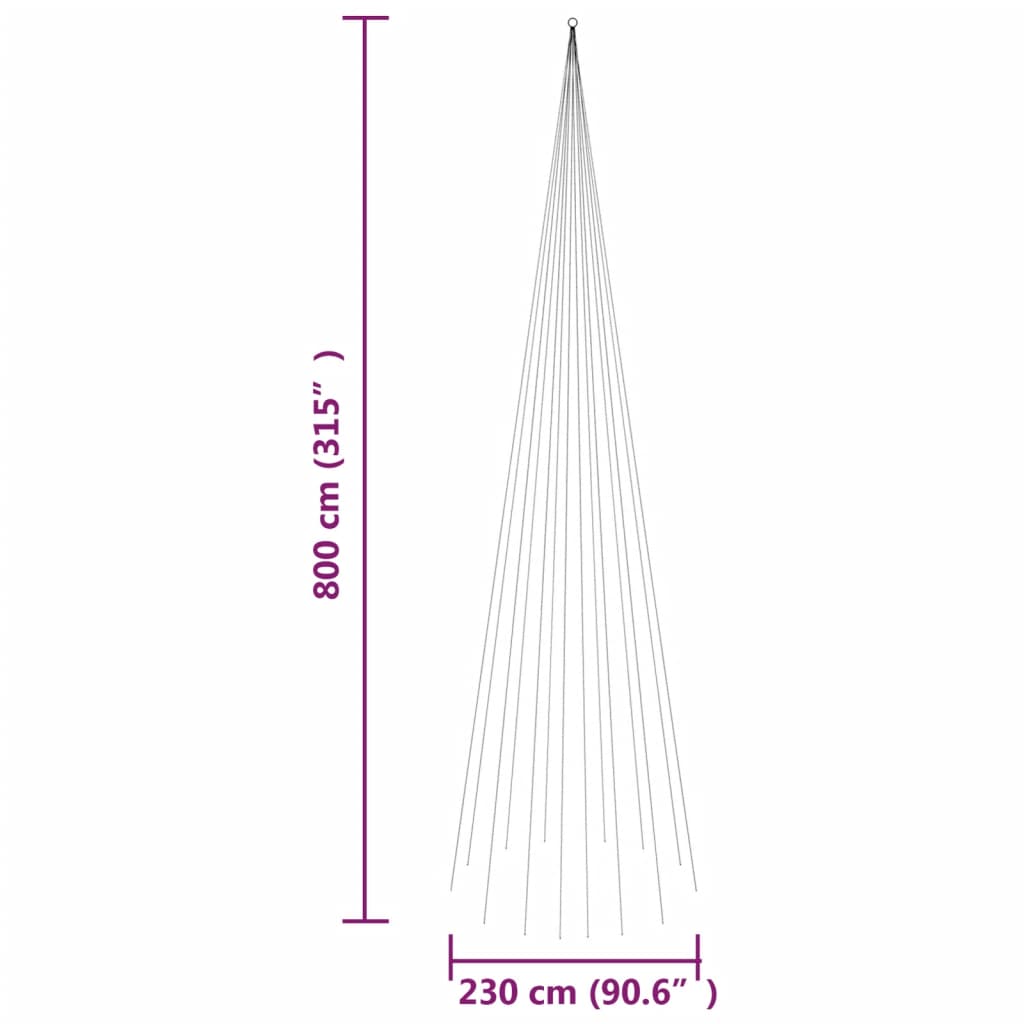 Vlaggenmast kerstboom 1134 LED's warmwit 800 cm is nu te koop bij PeponiXL, paradijselijk wonen!
