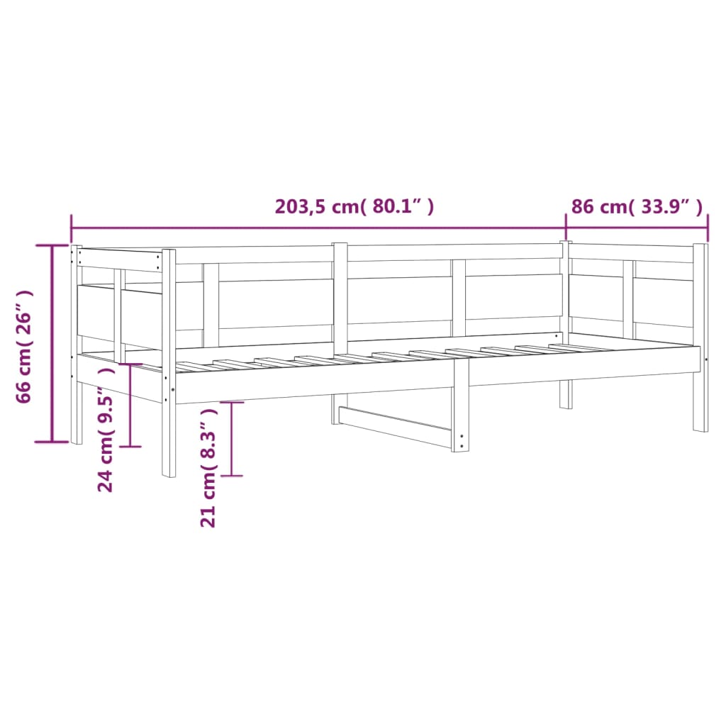 Slaapbank massief grenenhout 80x200 cm is nu te koop bij PeponiXL, paradijselijk wonen!