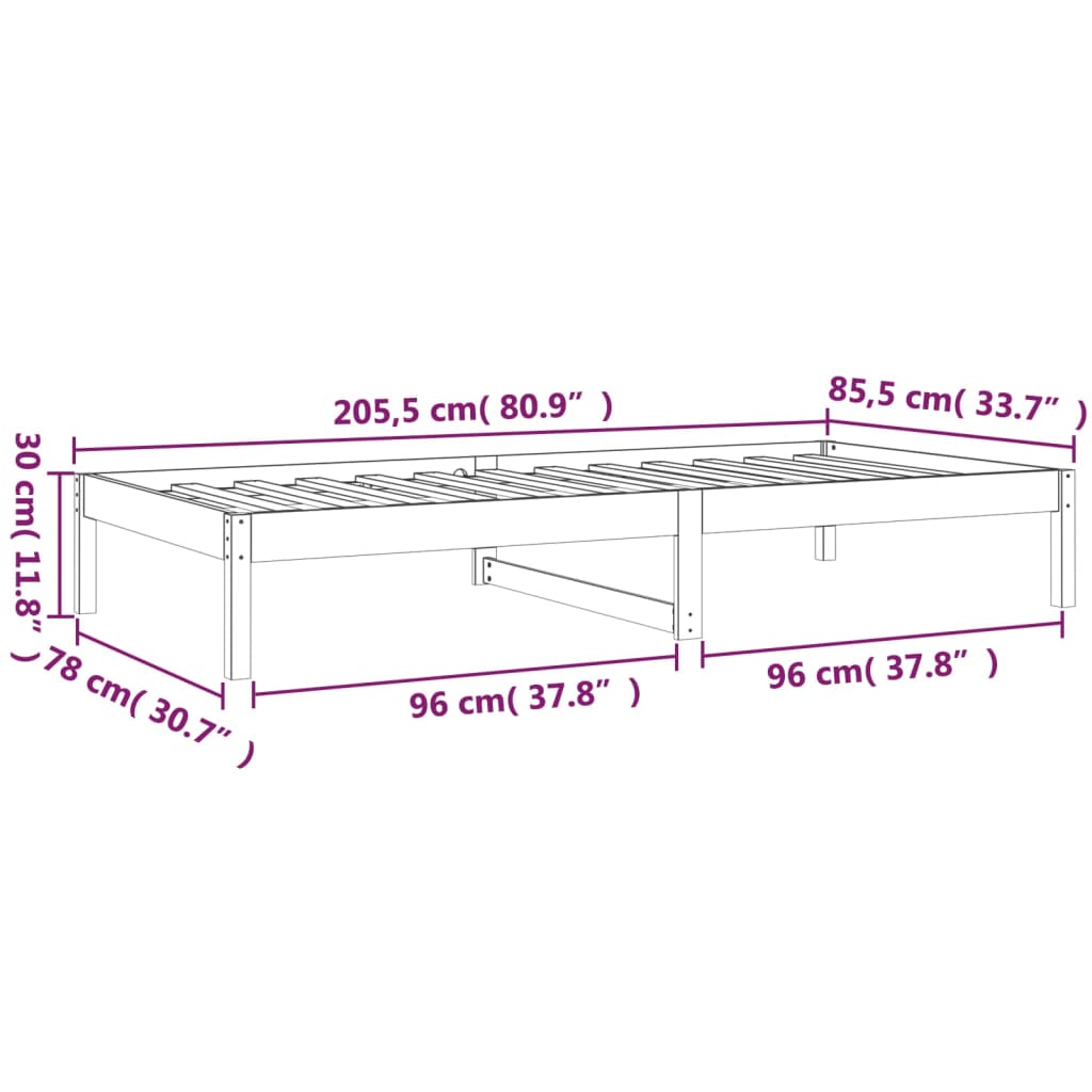 Slaapbank zonder matras 80x200 cm massief grenenhout wit is nu te koop bij PeponiXL, paradijselijk wonen!