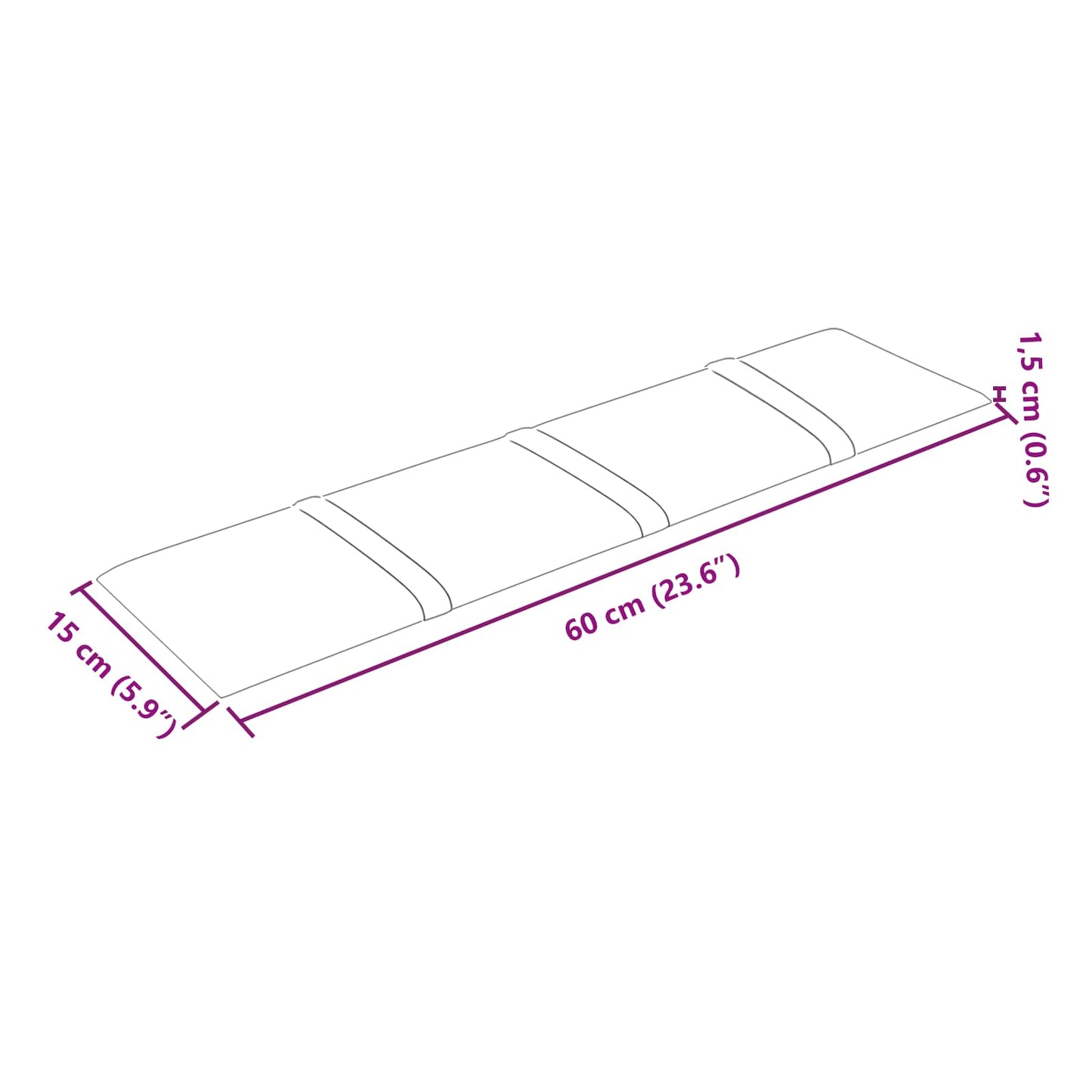 Wandhoofdbord 12 pcs Bruin 60 x 15 cm Fluweel is nu te koop bij PeponiXL, paradijselijk wonen!