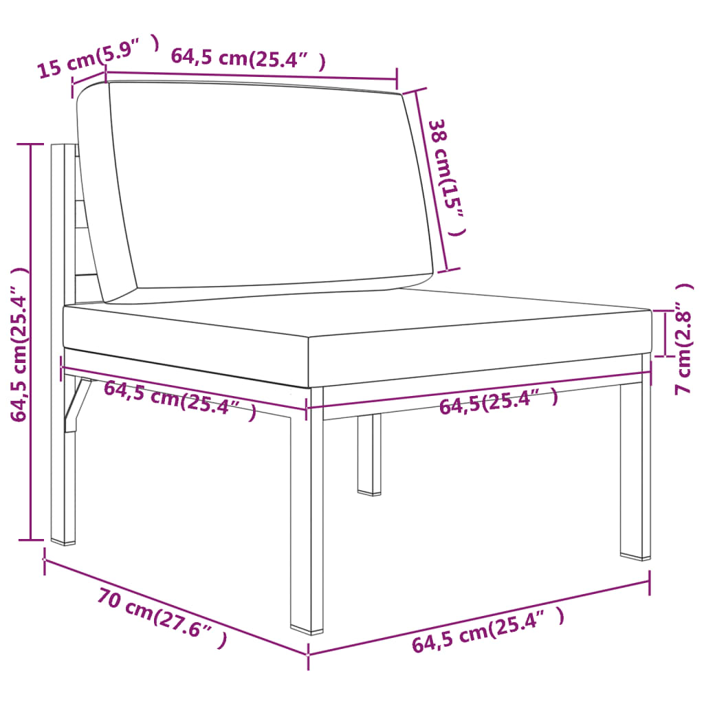 4-delige Loungeset met kussens aluminium antracietkleurig is nu te koop bij PeponiXL, paradijselijk wonen!
