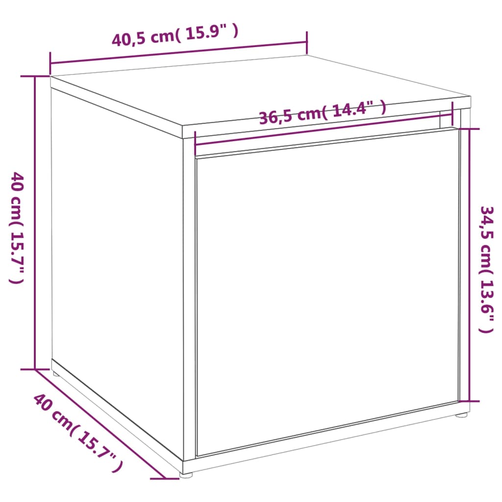 Opbergbox met lade 40,5x40x40 cm bewerkt hout bruin eikenkleur is nu te koop bij PeponiXL, paradijselijk wonen!