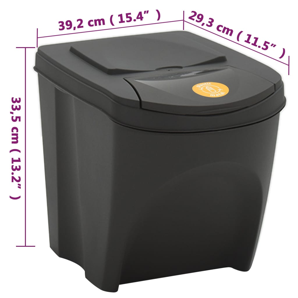 Vuilnisbakken 4 st stapelbaar 100 L polypropeen grijs is nu te koop bij PeponiXL, paradijselijk wonen!