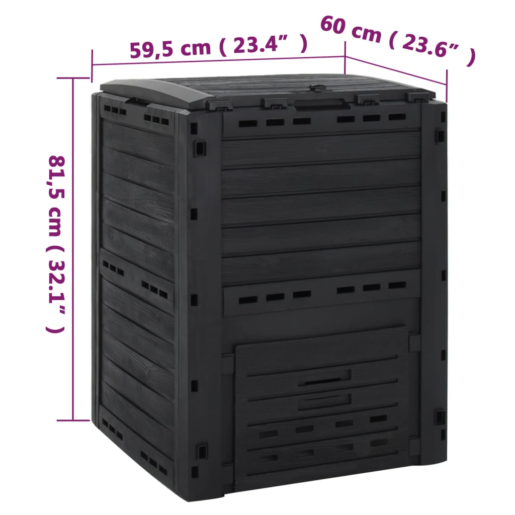 Compostbak 280 L polypropeen zwart is nu te koop bij PeponiXL, paradijselijk wonen!