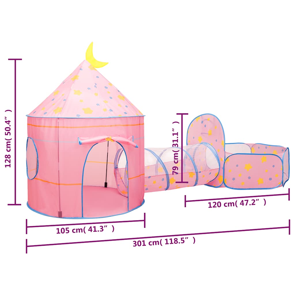 Kinderspeeltent 301x120x128 cm roze is nu te koop bij PeponiXL, paradijselijk wonen!