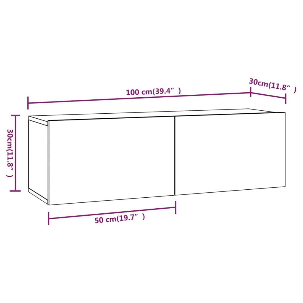 Tv-wandmeubels 4 st 100x30x30 cm wit is nu te koop bij PeponiXL, paradijselijk wonen!